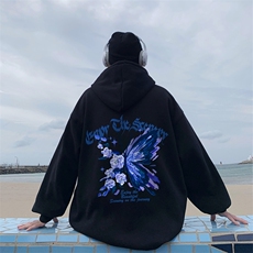 直播品质340克重磅纯色华棉美式卫衣连帽印花大码XZ517A-BK12329，男装卫衣，星座517A