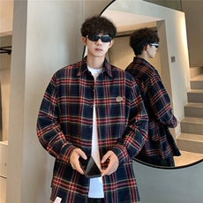 （片）2025秋装新款1经典格子休闲宽松衬衫ZC01-P45控68，男装衬衫，星座1315