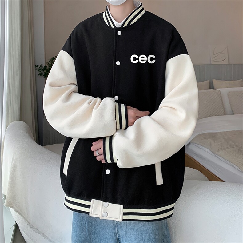 摇粒绒棒球服男大码开衫卫衣男夹克BF86294-P65,男装夹克,电商A040