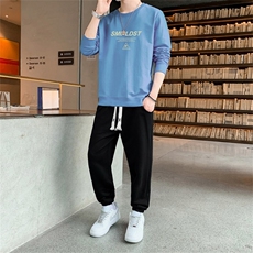 抖音直播男士秋冬卫衣套装潮流大码学生印花运动两件套TZ8033，男装休闲套装，星座1816-2（原1210–2）