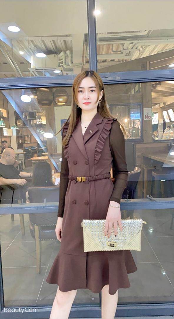 秋冬打底连衣裙，女装连衣裙，依伊贝尔 红彬缘