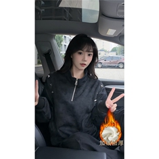现货新款设计星星铆钉拉链立领休闲春款卫衣特P49加绒特P59，男装卫衣，电商B319