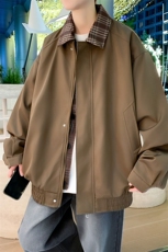 2025秋季休闲痞帅工装假两件翻领夹克潮流外套A436-5002-P70，男装夹克，电商A436