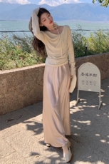 温柔风甜美酷酸半身裙套装女春秋2025新款两件套减龄独特漂亮超火，女装套装/套裙，2C353