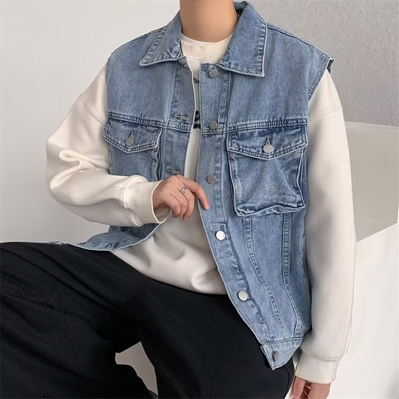 青春流行标准牛仔马甲G8007P50,男装背心/马甲,星座1116-2