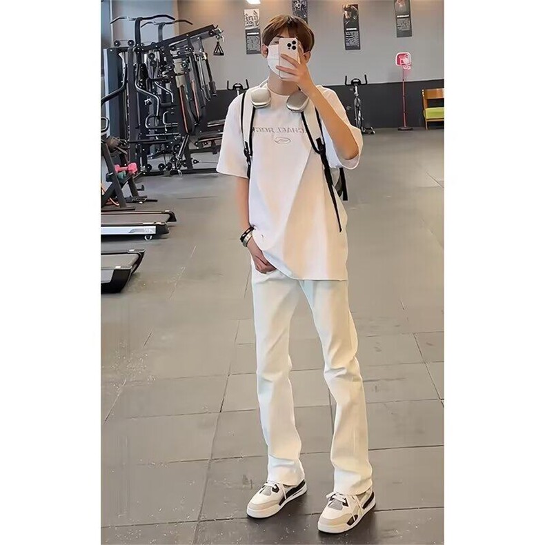 【有货】DK7055-P40春秋季新款2026男生直筒青少年微喇阔腿牛仔裤,男装牛仔裤,星座603-2