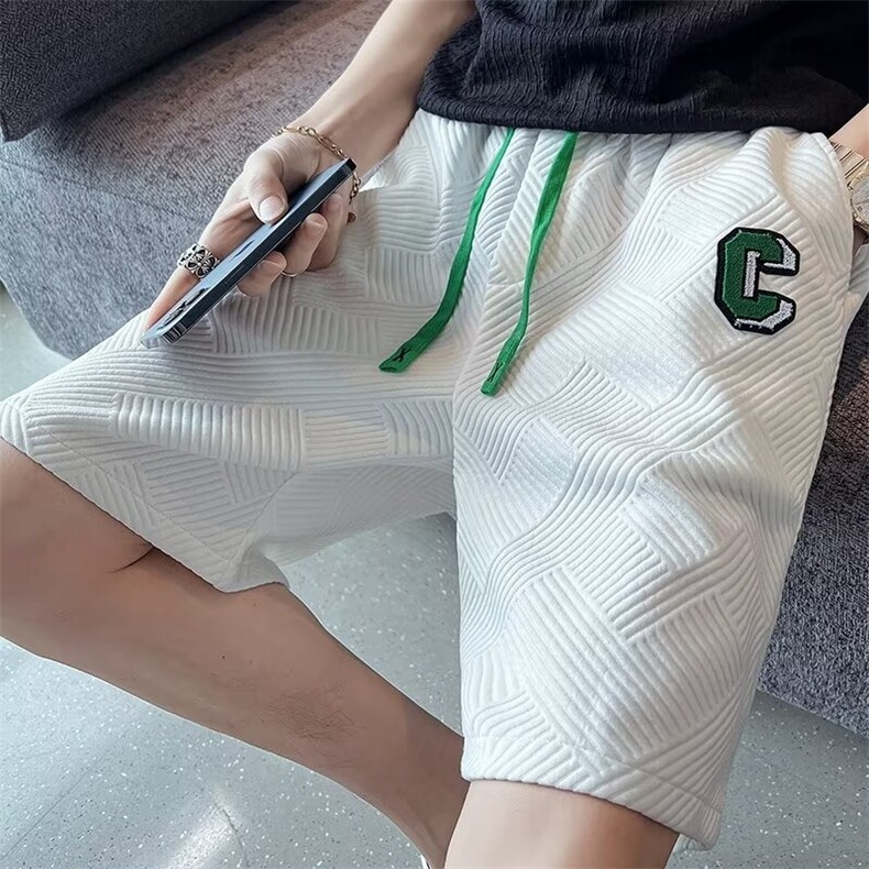 抖音夏季百搭休闲裤男高街潮流五分裤2024港风新款BD021/P32,男装牛仔裤,星座506