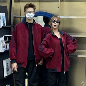 抖音得物高品质26春装美式高街重磅结构拼接织带立领卫衣外套CM42图片