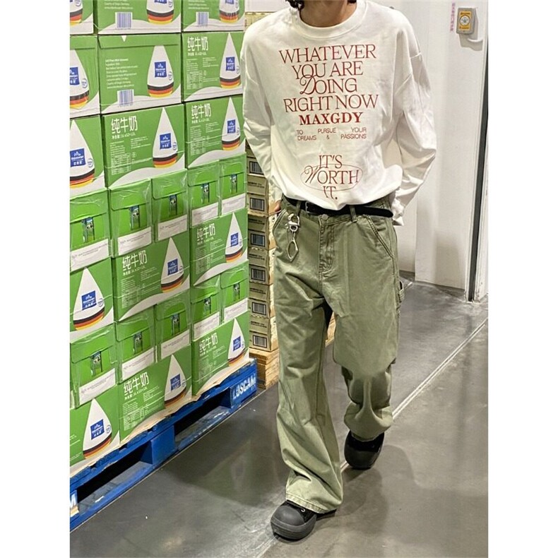 新款美式高街复古直筒工装牛仔裤男女宽松休闲百搭cleanfit长裤潮,男装牛仔裤,星座410-7