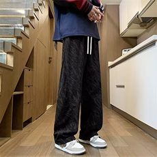 扎染灯芯绒裤子男秋冬款直筒长裤立体包边卫裤痞帅休闲裤KA647，男装休闲裤，星座1116A-1（原606A）