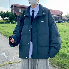 帛跃绣标立领棉服保暖加厚棉衣冬季男港风日系面包服MD44，男装棉衣，星座1116A-1（原606A）