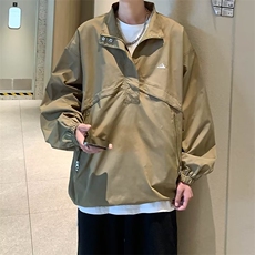 美式半拉链冲锋衣外套男女秋季情侣款防泼水中性风户外夹克上衣潮，男装卫衣，星座716-2