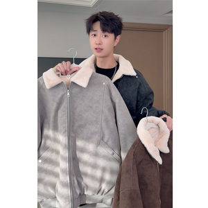 PY5552-P85特  冬季PU皮棉服兔毛加绒加厚保暖棉衣图片