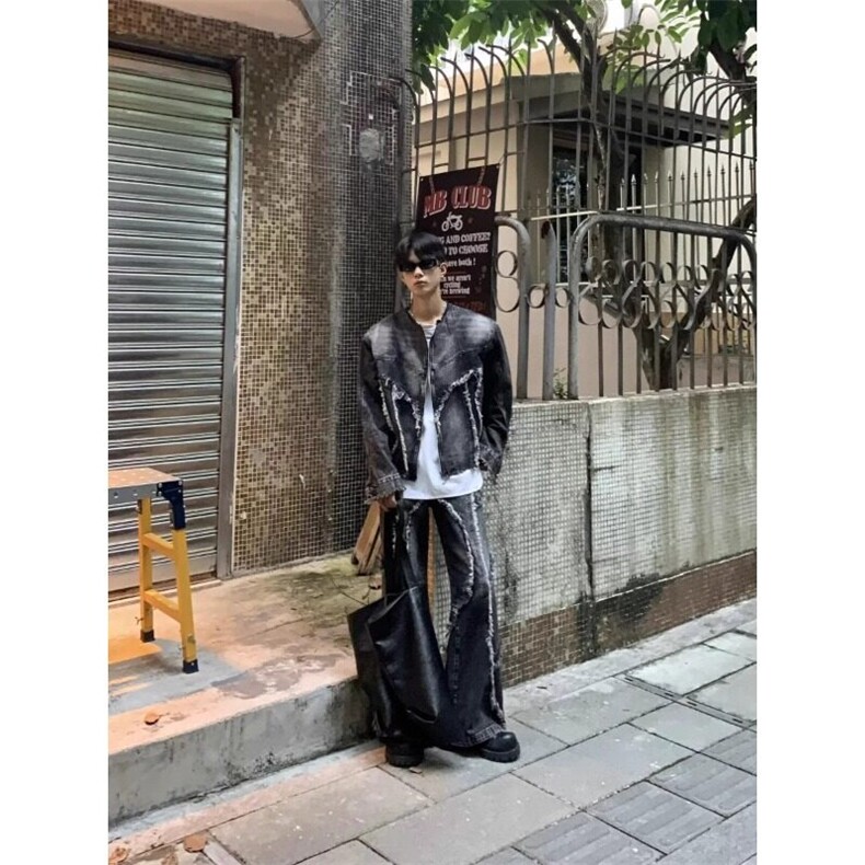 牛仔外套P73+牛仔裤P60两件套男TZ123-P133,男装牛仔裤,星座313A(原308A-2)