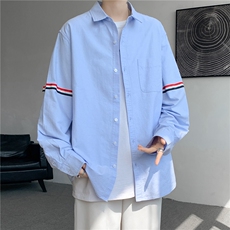 纯棉高品质TB袖子织带牛津纺全棉情侣装长袖衬衣棉CS014，男装衬衫，电商A426-1(原A430-1)