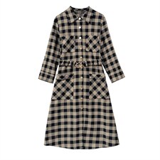 2024秋季时尚简约大方气质优雅收腰显瘦休闲修身百搭潮流连衣裙，女装连衣裙，施恩睿棋