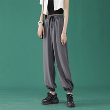 2024夏季薄款潮牌冰丝宽松运动休闲九分裤2027-特批20,女装休闲裤,星座718-1