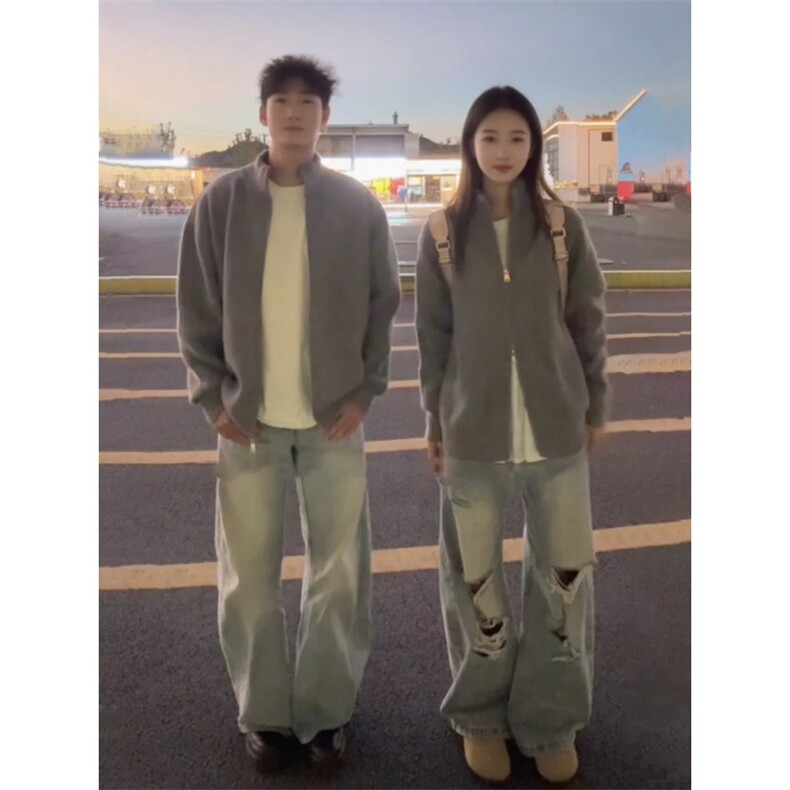 706-1-M845-P39特P现货秋季男士纯色拉链开衫宽松立领外套,女装短外套,星座706-1