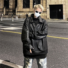 韩版休闲卫衣宽松百搭PoLo领卫衣休闲款上衣A061-AW00483-特P65，男装卫衣，电商A061