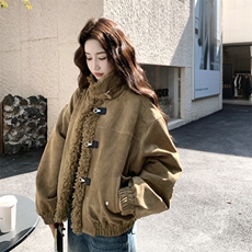 【新款】毛毛拼接加棉棉服2C115-2371-P195-K288，女装棉衣/棉服，2C115