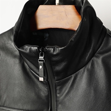 W2221海宁真皮皮衣男头层牛皮白鸭绒羽绒服短款立领皮夹克冬P680，男装夹克，电商B360A（原721A）