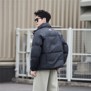 3777-M-3XL-P205标50绒社会小伙男士休闲立领百搭保暖羽绒服图片