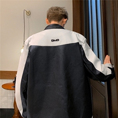 24春装美式复古拼接pu机车服皮衣夹克外套男H897P118，男装夹克，电商A341