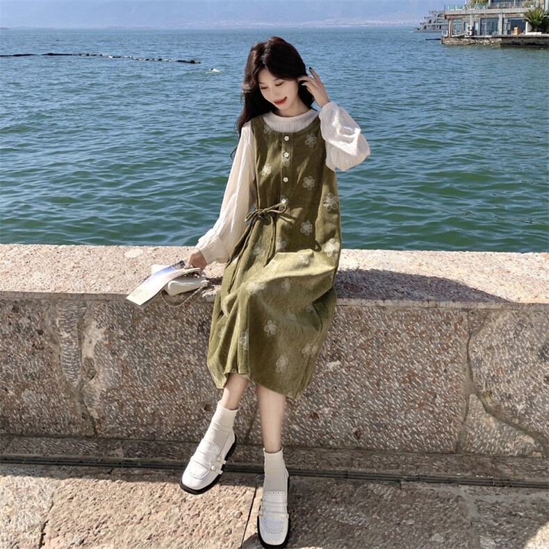 假两件拼接连衣裙2C170--1318--P155控248,女装连衣裙,2C170