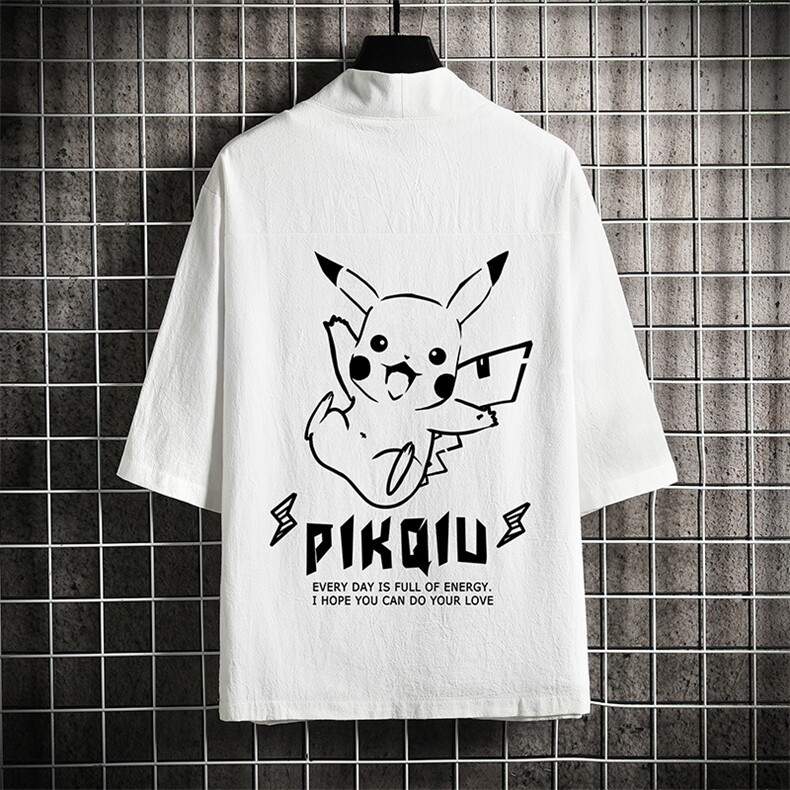 HF59078-P40风汉服男开衫外套七分袖道袍网格挂拍，男装民族服装，电商A040A