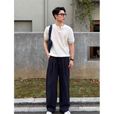 亚麻直筒男士阔腿裤韩系通勤cleanfit穿搭K06041P50，男装休闲裤，星座1004（原星座815-3）