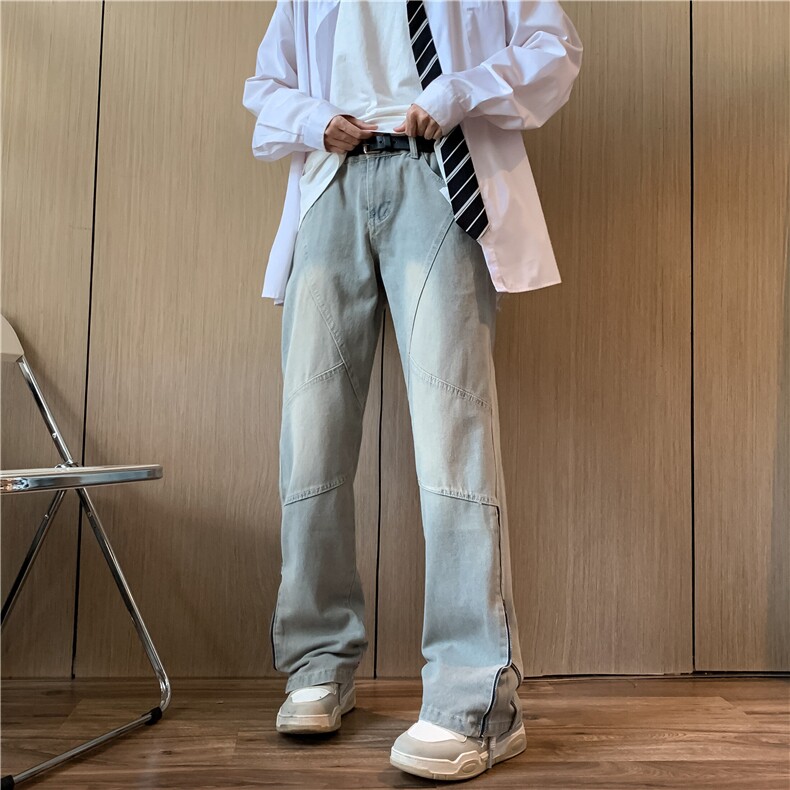 DTC776-P52新款2025年痞帅百搭潮流休闲直筒港风男装牛仔裤,男装牛仔裤,星座603-2