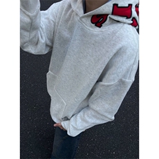 网图华棉刺绣满印字母连帽宽松卫衣男女A1097-常规P55加绒P60，男装卫衣，星座1505