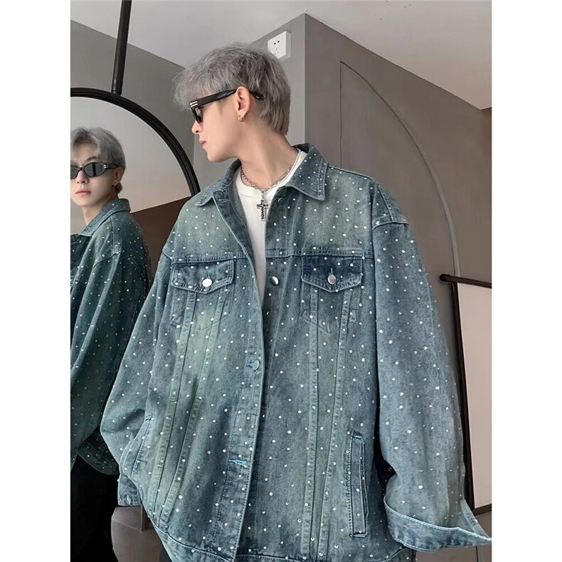 秋季款重工原版高品质满天星牛仔夹克外套蓝JK26P105,男装夹克,星座1013-5