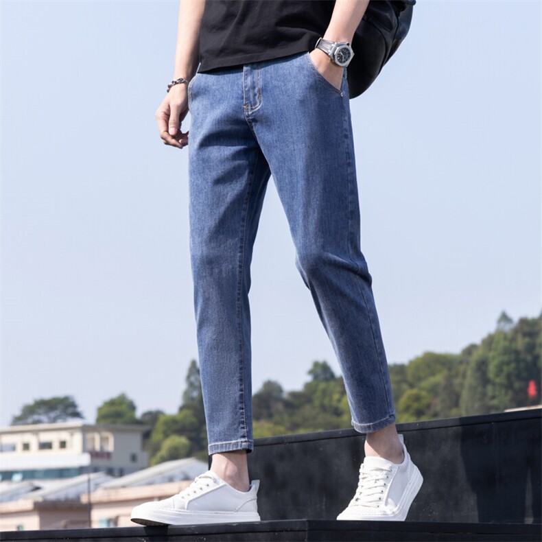 特批P50无差价潮流韩版九分牛仔裤修身显瘦小脚裤男百搭弹力K382,男装牛仔裤,星座1006-1