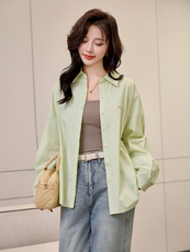 2025春装新款衬衣浅绿色宽松衬衫外套别致漂亮纯棉上衣女，女装衬衫，梦懿尔
