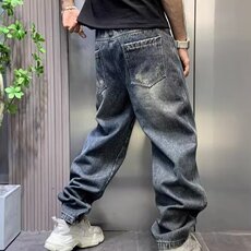 1506-1/KK8411/P51休闲复古渐变色水洗牛仔裤男春季阔腿垂感百搭，男装牛仔裤，星座1506-1