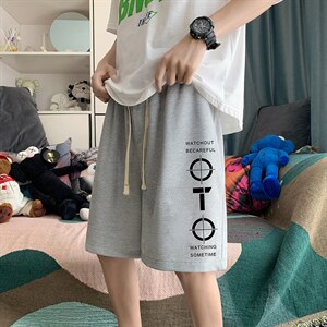 HD74114-P22 华夫格短裤男大码宽松五分裤男直筒中裤图片