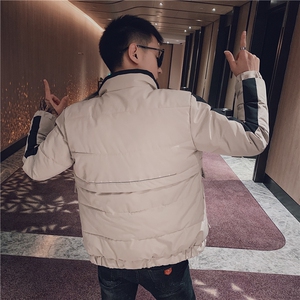 冬季立领加厚社会小伙棉服刺绣修身棉衣潮男外套C301B-MF05图片