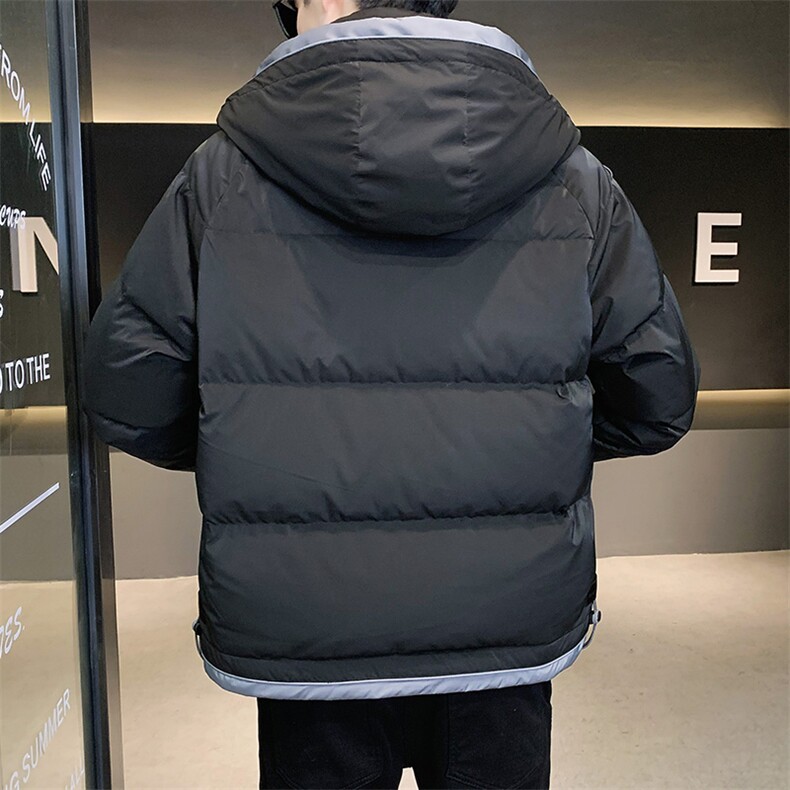 潮牌羽绒服男2024新款男装短款加厚帅气外套冬季轻薄保暖连帽上衣,男装羽绒服,钱塘6003（原4033）