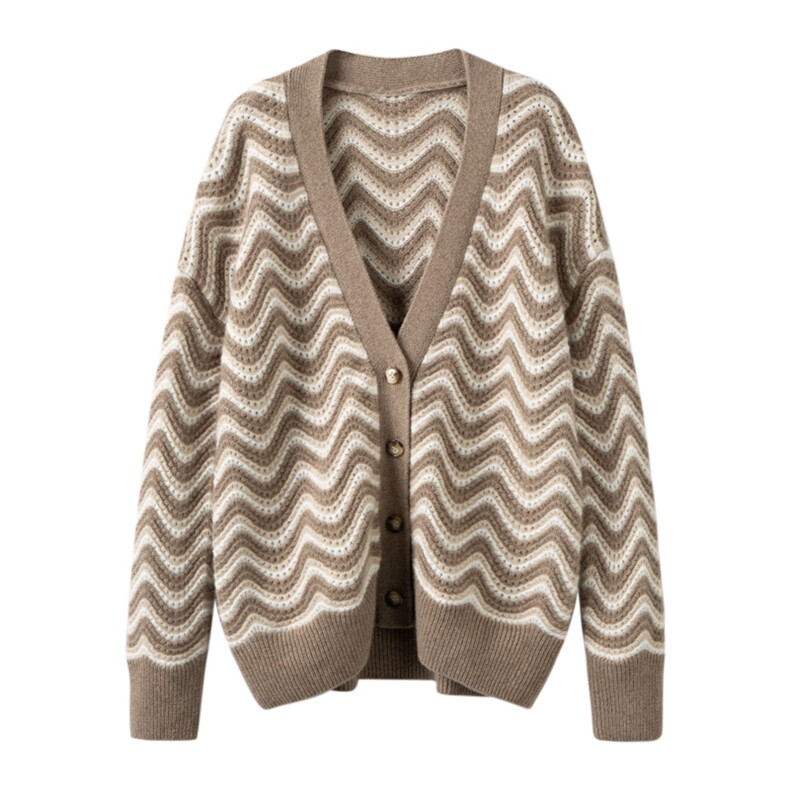 三色加厚镂空大外套山羊绒冬季保暖，女装羊绒衫，温达纯山羊绒