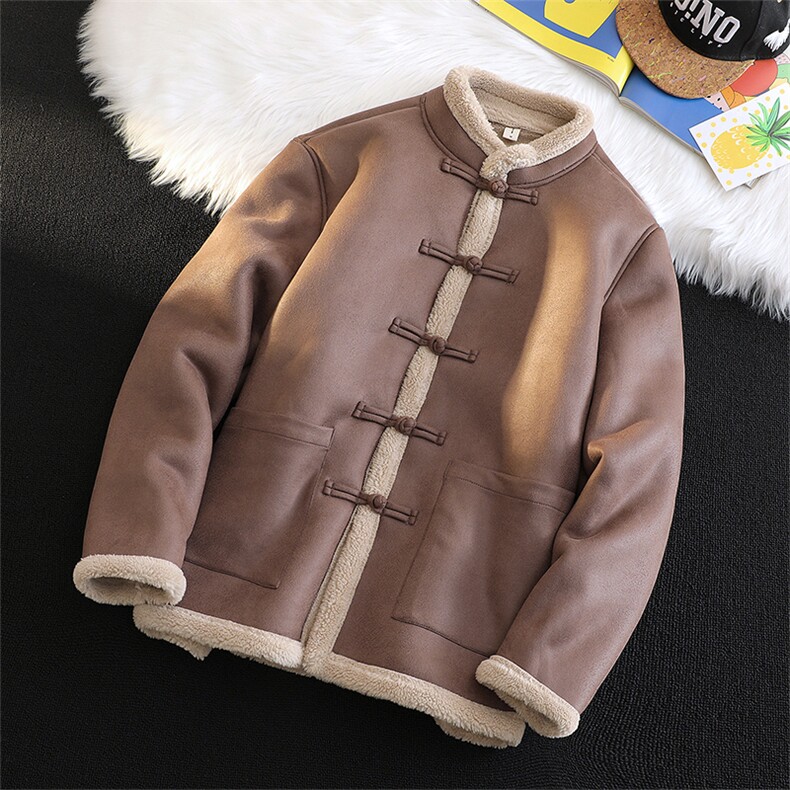 风棉衣皮毛一体夹克男冬新款外套大码复古保暖棉服1203-p158,男装夹克,电商A016