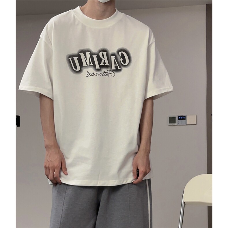 圆领字母模糊喷漆印花T恤短袖五分半袖打底衫XT22-P40控58,男装T恤,星座216(原A116)