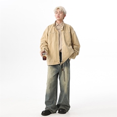 春季复古重磅水洗帆布哈灵顿外套男立领设计感休闲夹克JK1168-P98，男装夹克，星座1103-3