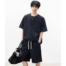 夏季重磅半袖短袖T恤套装YY1803-TP48，男装休闲套装，电商C216