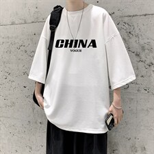 Q11001-P30春夏季七分袖t恤男大码五分袖男短袖中袖大皂风，男装T恤，电商A040