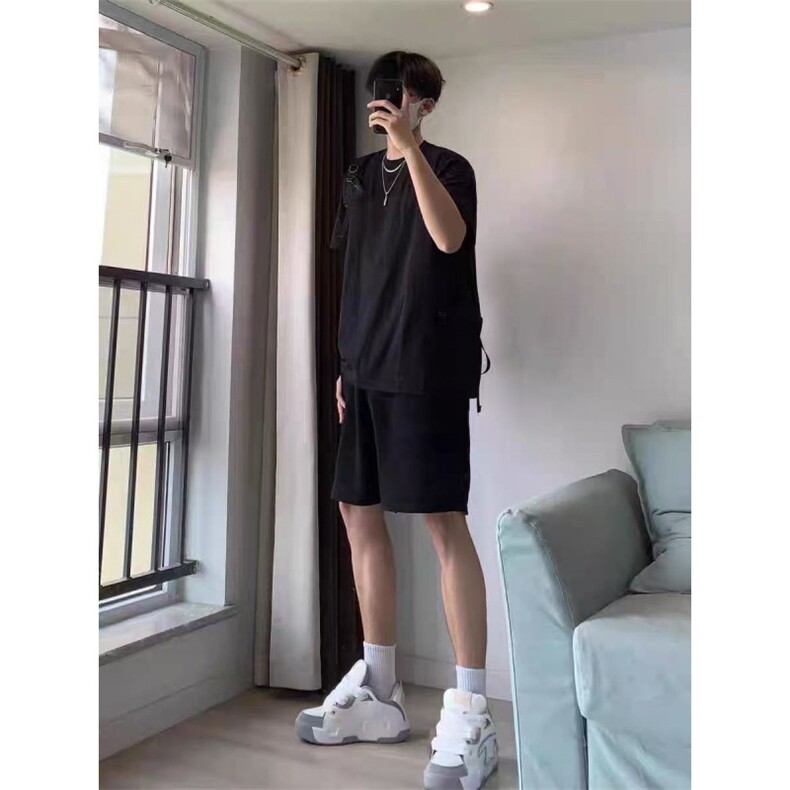 ins美式印花潮牌复古时尚休闲夏季宽松五分短裤YF682特p20,男装牛仔裤,星座610B-1