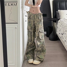 DK6672-P58迷彩工装束脚休闲裤男女潮时尚宽松阔腿裤-网图现货，男装牛仔裤，星座603-2