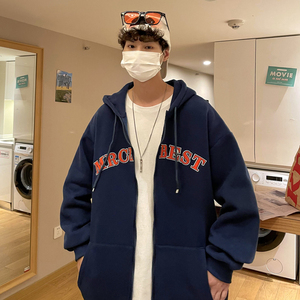 胸前贴布刺绣开衫卫衣休闲百搭男女外套ZW15-薄款P55加绒P60控68图片