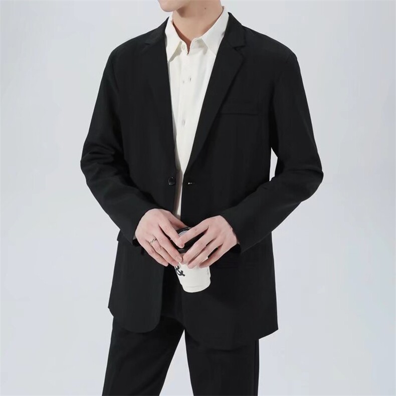 轻商务休闲抗皱免烫小西服男士2026春秋新款宽松简约西装夹克外套,男装夹克,星座506