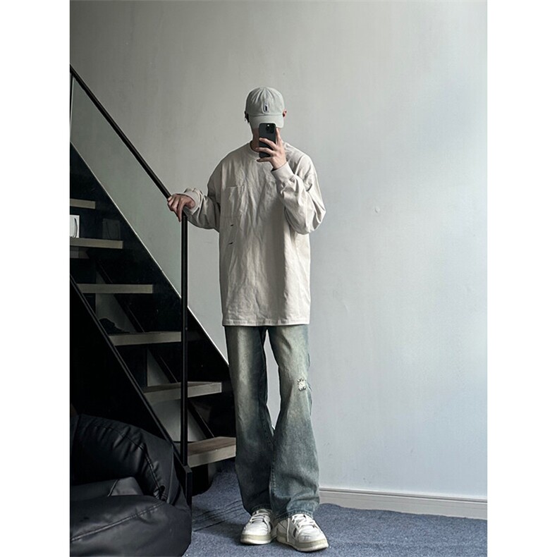 牛仔裤美式直筒渐变高街裤子-控价68,男装牛仔裤,星座310A-4